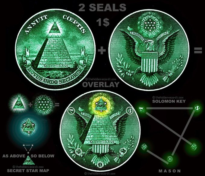 1 dollar bill pyramid. THE ONE DOLLAR BILL STAR MAP